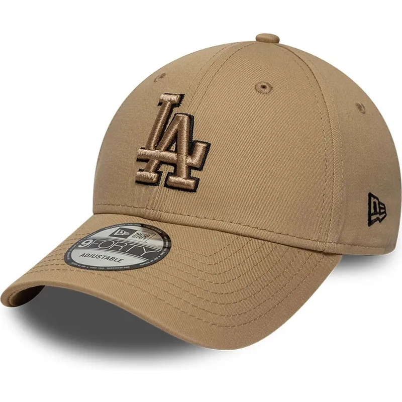 petten-gebogen-bruin-verstelbaar-9forty-outline-van-los-angeles-dodgers-mlb-van-new-era