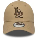 petten-gebogen-bruin-verstelbaar-9forty-outline-van-los-angeles-dodgers-mlb-van-new-era