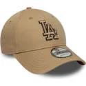 petten-gebogen-bruin-verstelbaar-9forty-outline-van-los-angeles-dodgers-mlb-van-new-era