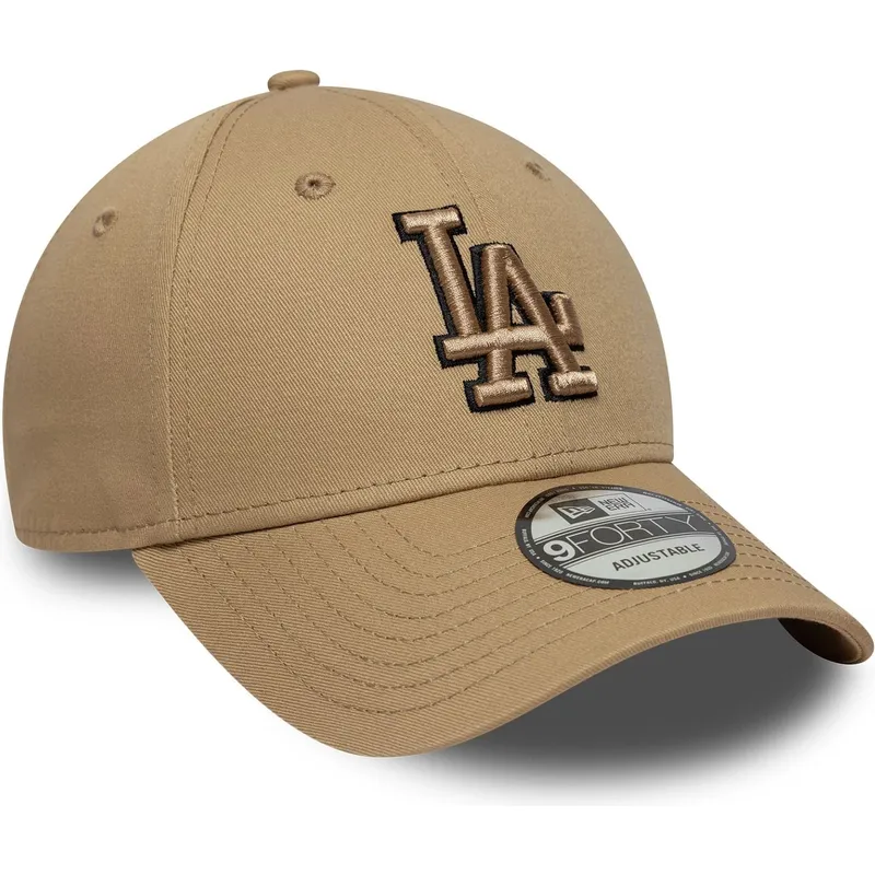 petten-gebogen-bruin-verstelbaar-9forty-outline-van-los-angeles-dodgers-mlb-van-new-era