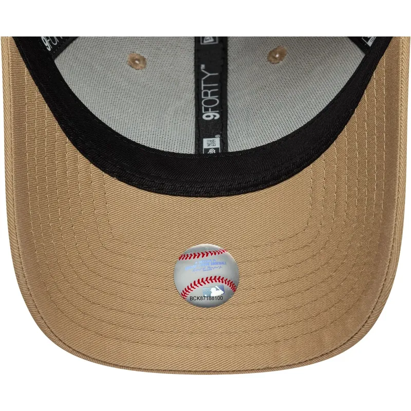 petten-gebogen-bruin-verstelbaar-9forty-outline-van-los-angeles-dodgers-mlb-van-new-era