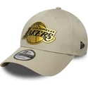 petten-gebogen-beige-snapback-9forty-metallic-van-los-angeles-lakers-nba-van-new-era