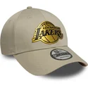 petten-gebogen-beige-snapback-9forty-metallic-van-los-angeles-lakers-nba-van-new-era