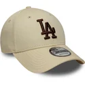 petten-gebogen-beige-verstelbaar-9forty-league-essential-van-los-angeles-dodgers-mlb-van-new-era
