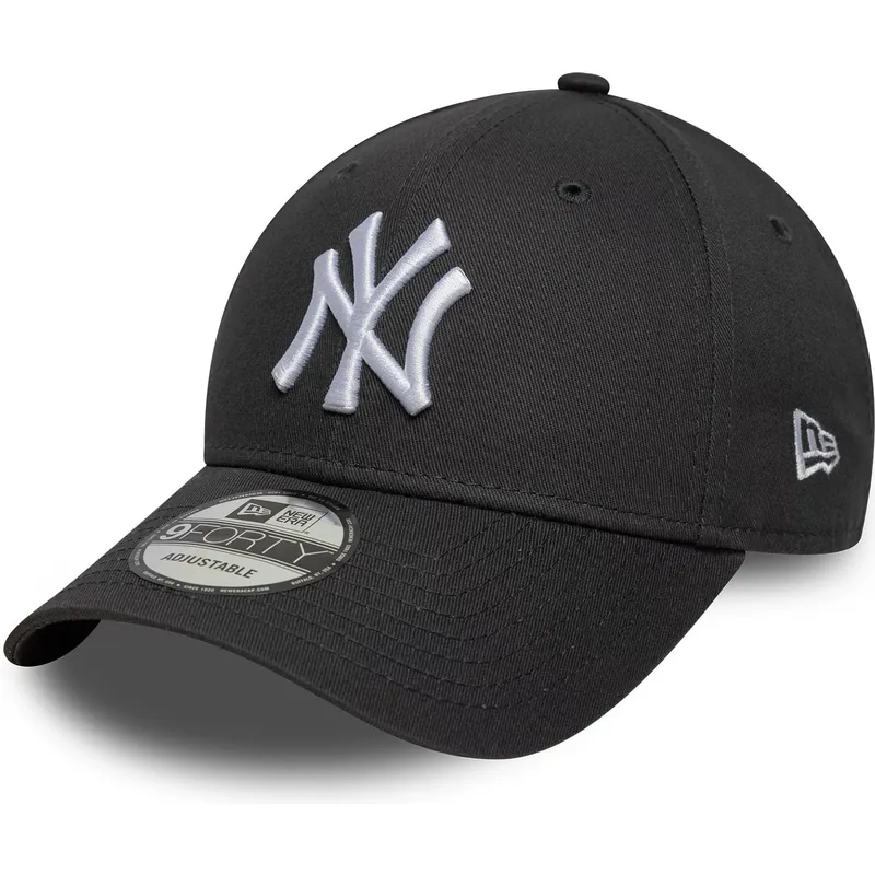 petten-gebogen-grijs-verstelbaar-9forty-league-essential-van-new-york-yankees-mlb-van-new-era