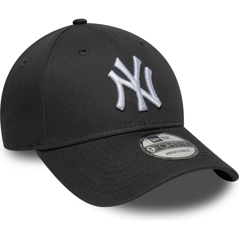 petten-gebogen-grijs-verstelbaar-9forty-league-essential-van-new-york-yankees-mlb-van-new-era