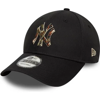 Petten gebogen zwart verstelbaar 9FORTY Camo Infill van New York Yankees MLB van New Era
