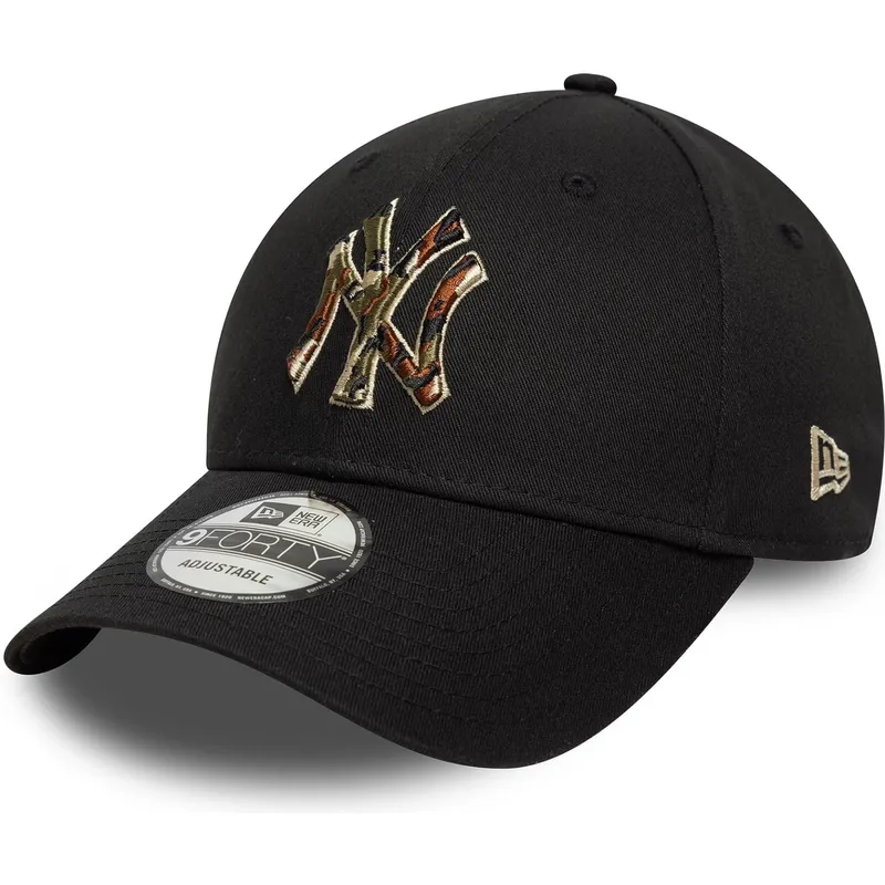 petten-gebogen-zwart-verstelbaar-9forty-camo-infill-van-new-york-yankees-mlb-van-new-era