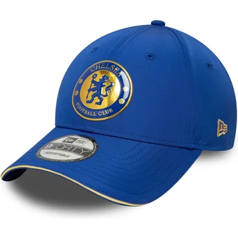 Petten gebogen blauw verstelbaar 9FORTY Retro van Chelsea Football Club Premier League van New Era