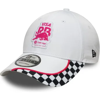Petten gebogen wit snapback 9FORTY Checkerboard van Racing Bulls F1 Team Formula 1 van New Era