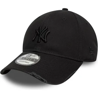 Petten gebogen zwart verstelbaar 9FORTY Wash Distress van New York Yankees MLB van New Era