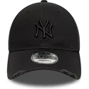 petten-gebogen-zwart-verstelbaar-9forty-wash-distress-van-new-york-yankees-mlb-van-new-era