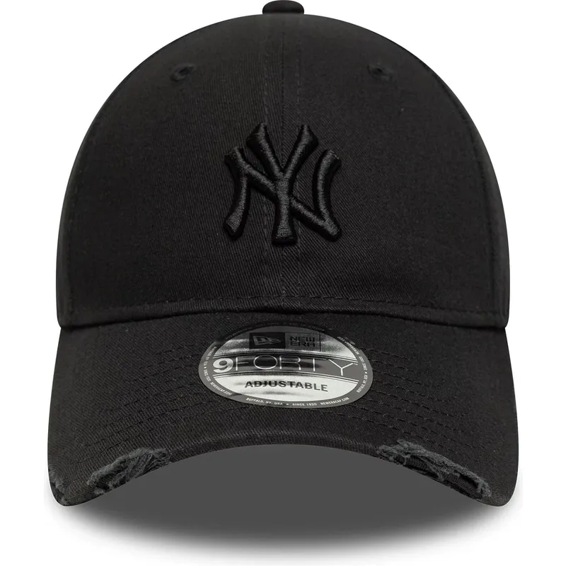 petten-gebogen-zwart-verstelbaar-9forty-wash-distress-van-new-york-yankees-mlb-van-new-era