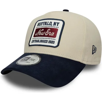 Petten gebogen beige verstelbaar 9FORTY E Frame Patch Suede van New Era
