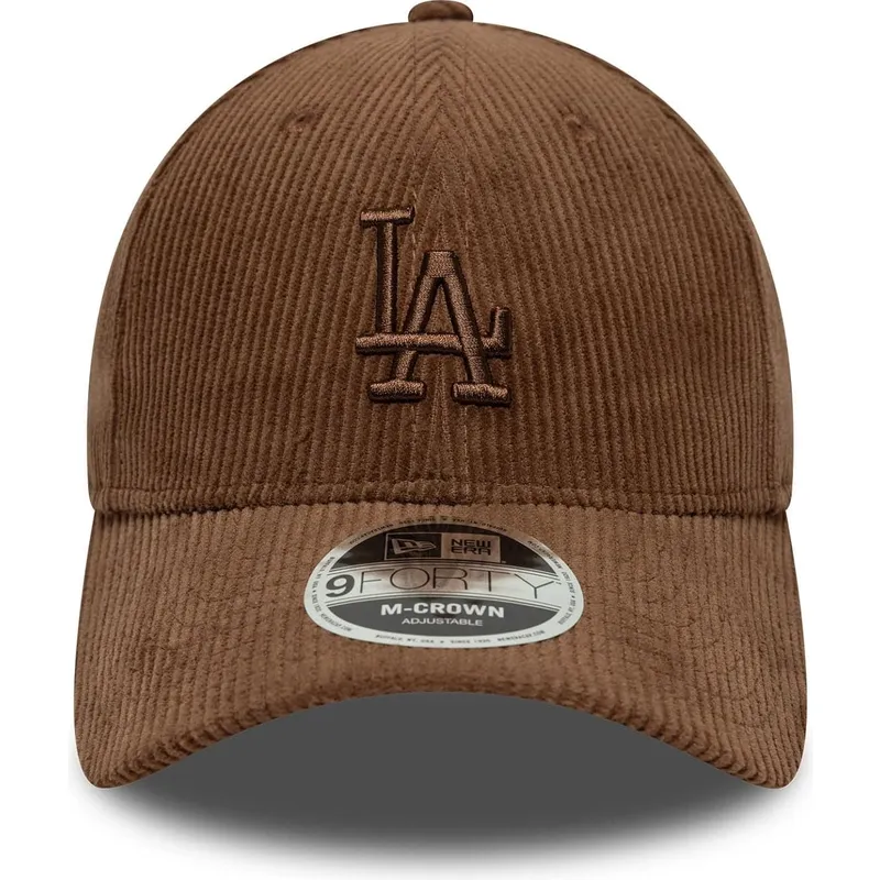 petten-gebogen-bruin-verstelbaar-9forty-m-crown-cord-van-los-angeles-dodgers-mlb-van-new-era