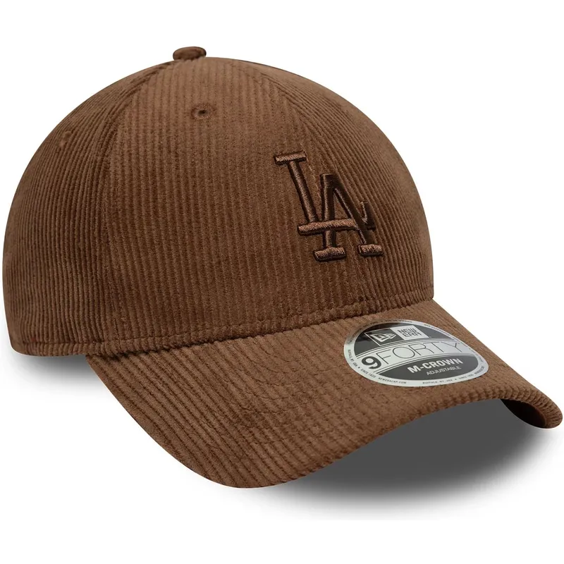 petten-gebogen-bruin-verstelbaar-9forty-m-crown-cord-van-los-angeles-dodgers-mlb-van-new-era