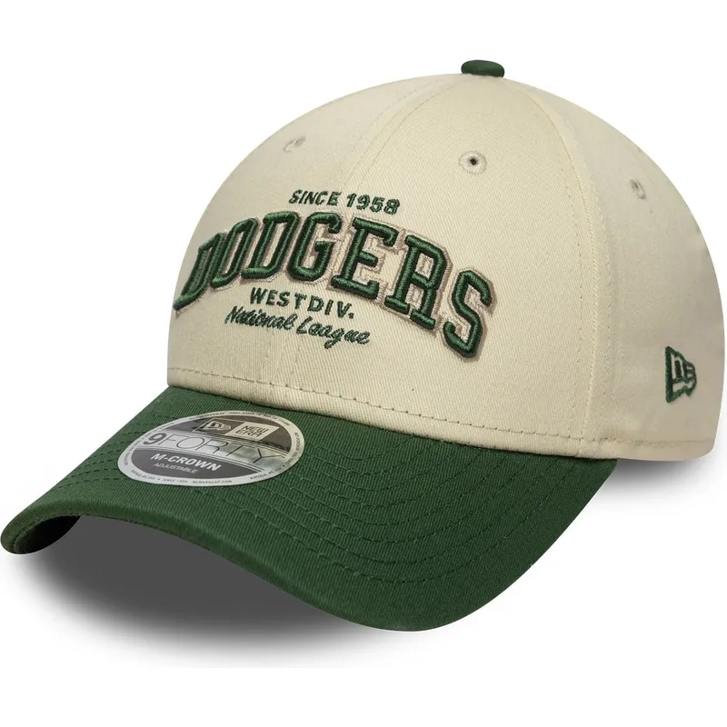 petten-gebogen-beige-verstelbaar-9forty-m-crown-wordmark-van-los-angeles-dodgers-mlb-van-new-era