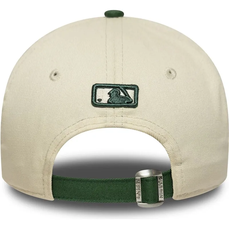 petten-gebogen-beige-verstelbaar-9forty-m-crown-wordmark-van-los-angeles-dodgers-mlb-van-new-era