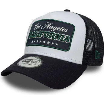 Petten gebogen marineblauw snapback A Frame Location van Los Angeles Steden en Stranden California van New Era