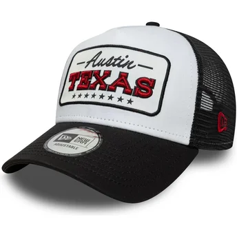 Petten gebogen zwart snapback A Frame Location van Austin Steden en Stranden Texas van New Era