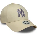 petten-gebogen-beige-verstelbaar-9forty-metallic-van-new-york-yankees-mlb-van-new-era