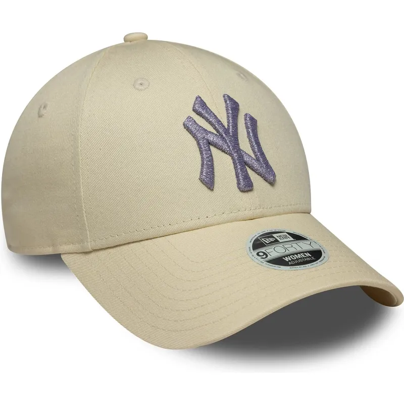 petten-gebogen-beige-verstelbaar-9forty-metallic-van-new-york-yankees-mlb-van-new-era