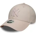 petten-gebogen-roze-verstelbaar-9forty-metallic-van-new-york-yankees-mlb-van-new-era