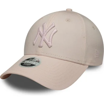 Petten gebogen roze verstelbaar 9FORTY Metallic van New York Yankees MLB van New Era