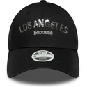 petten-gebogen-zwart-verstelbaar-9forty-sequin-wordmark-van-los-angeles-dodgers-mlb-van-new-era