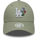 petten-gebogen-groen-verstelbaar-9forty-floral-icon-van-los-angeles-dodgers-mlb-van-new-era