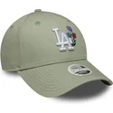 petten-gebogen-groen-verstelbaar-9forty-floral-icon-van-los-angeles-dodgers-mlb-van-new-era