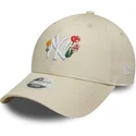 petten-gebogen-beige-verstelbaar-9forty-floral-icon-van-new-york-yankees-mlb-van-new-era