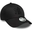 petten-gebogen-zwart-verstelbaar-9forty-bow-back-van-new-york-yankees-mlb-van-new-era
