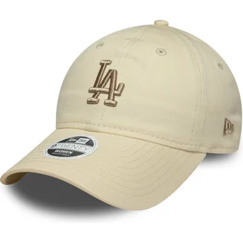 Petten gebogen beige verstelbaar 9TWENTY League Essential Midi van Los Angeles Dodgers MLB van New Era