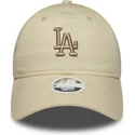 petten-gebogen-beige-verstelbaar-9twenty-league-essential-midi-van-los-angeles-dodgers-mlb-van-new-era