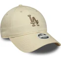 petten-gebogen-beige-verstelbaar-9twenty-league-essential-midi-van-los-angeles-dodgers-mlb-van-new-era