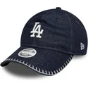 petten-gebogen-marineblauw-verstelbaar-9twenty-denim-stitch-van-los-angeles-dodgers-mlb-van-new-era