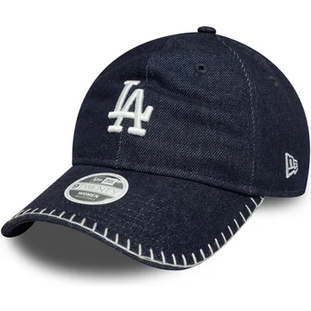 Petten gebogen marineblauw verstelbaar 9TWENTY Denim Stitch van Los Angeles Dodgers MLB van New Era