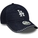 petten-gebogen-marineblauw-verstelbaar-9twenty-denim-stitch-van-los-angeles-dodgers-mlb-van-new-era