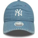 petten-gebogen-blauw-verstelbaar-9twenty-denim-stitch-van-new-york-yankees-mlb-van-new-era