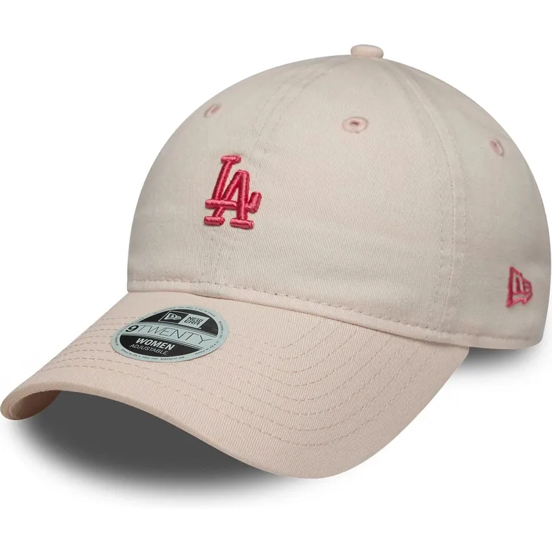 petten-gebogen-roze-verstelbaar-9twenty-washed-mini-van-los-angeles-dodgers-mlb-van-new-era