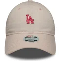 petten-gebogen-roze-verstelbaar-9twenty-washed-mini-van-los-angeles-dodgers-mlb-van-new-era