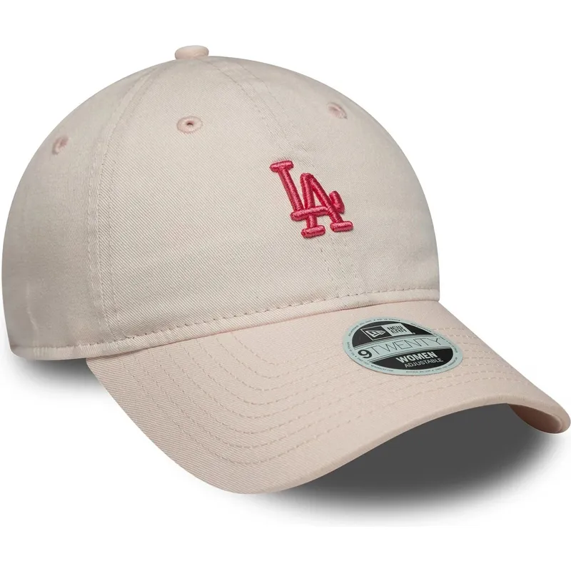petten-gebogen-roze-verstelbaar-9twenty-washed-mini-van-los-angeles-dodgers-mlb-van-new-era