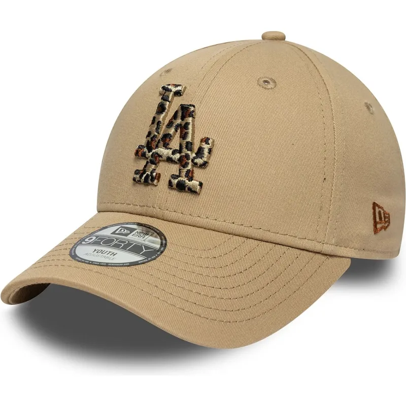petten-gebogen-bruin-verstelbaar-voor-kinderen-9forty-animal-infill-van-los-angeles-dodgers-mlb-van-new-era