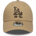 petten-gebogen-bruin-verstelbaar-voor-kinderen-9forty-animal-infill-van-los-angeles-dodgers-mlb-van-new-era