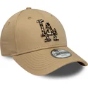 petten-gebogen-bruin-verstelbaar-voor-kinderen-9forty-animal-infill-van-los-angeles-dodgers-mlb-van-new-era