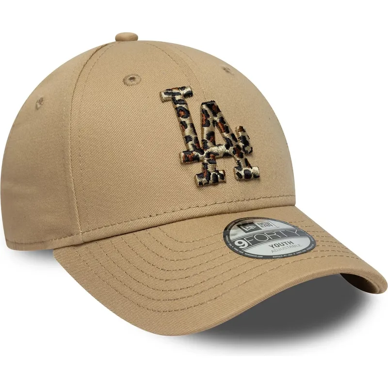 petten-gebogen-bruin-verstelbaar-voor-kinderen-9forty-animal-infill-van-los-angeles-dodgers-mlb-van-new-era