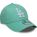 petten-gebogen-groen-verstelbaar-voor-kinderen-9forty-league-essential-van-los-angeles-dodgers-mlb-van-new-era