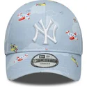 petten-gebogen-blauw-verstelbaar-voor-kinderen-9forty-plane-all-over-print-van-new-york-yankees-mlb-van-new-era