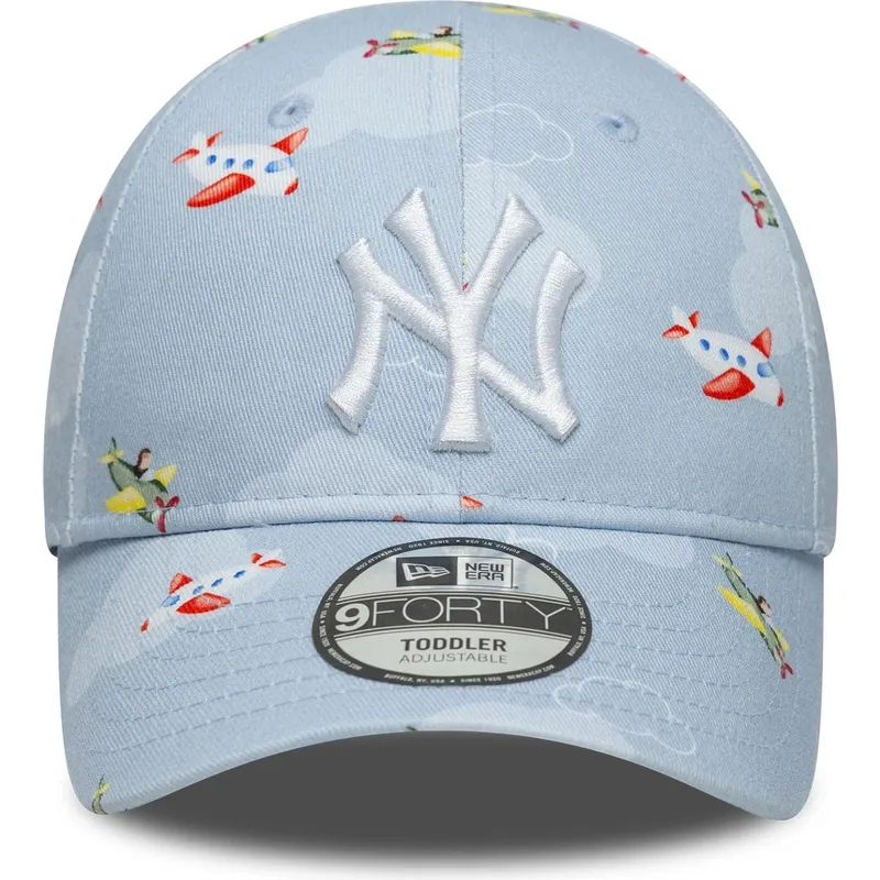 petten-gebogen-blauw-verstelbaar-voor-kinderen-9forty-plane-all-over-print-van-new-york-yankees-mlb-van-new-era petten-gebogen-blauw-verstelbaar-voor-kinderen-9forty-plane-all-over-print-van-new-york-yankees-mlb-van-new-era